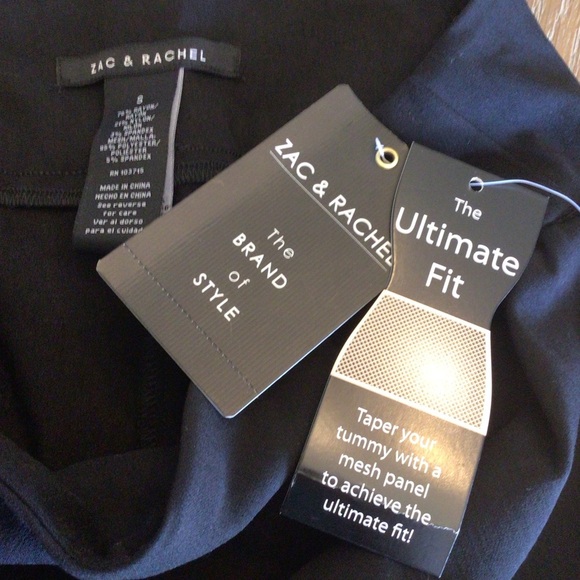 Zac & Rachel Womens Black Pull On Tummy Control Shaper Capri Pants Size Small - Picture 8 of 9